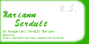 mariann serdult business card